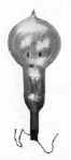 This is a reproduction of Edison's first practical lamp, made about a year after his successful tests. The original lamp was destroyed shortly after testing.